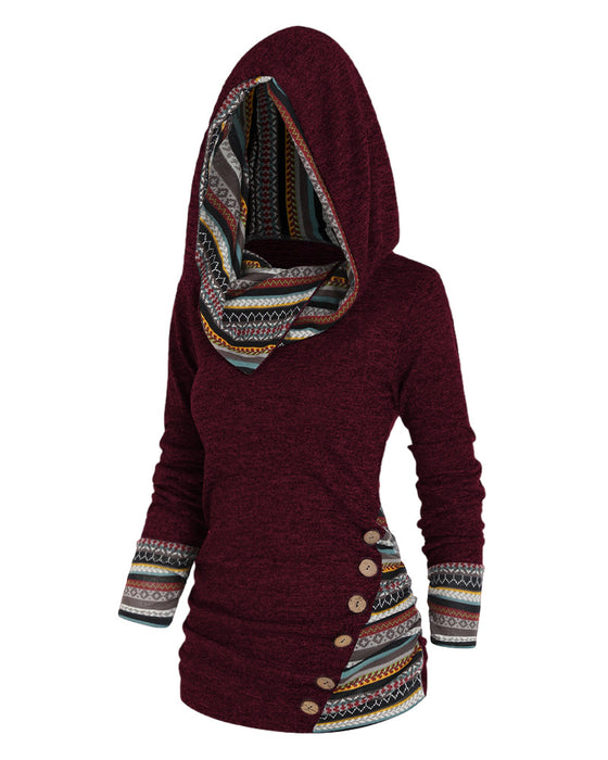 Bluza z kapturem w kontrastowym kolorze