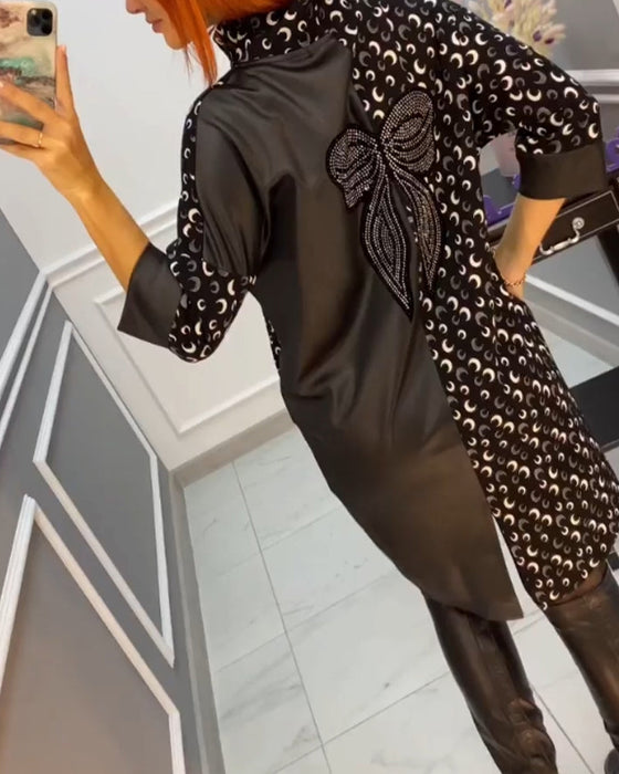 Casualowa sukienka z nadrukiem motyli