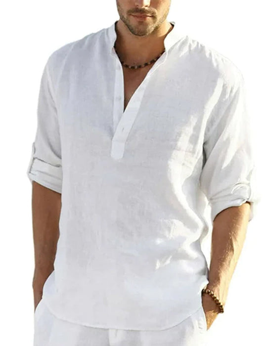 Koszula męska z bawełny i lnu