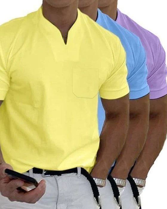 Sportowa koszulka z krótkim rękawem i dekoltem w serek