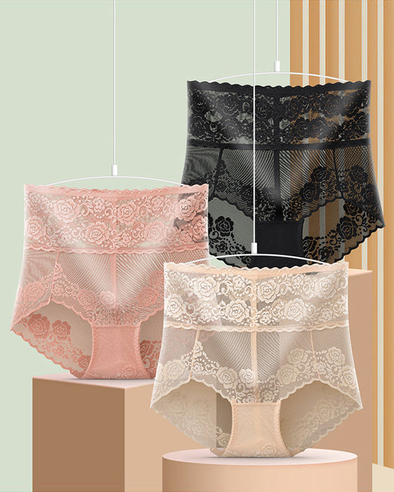 Koronkowe majtki z wysokim stanem