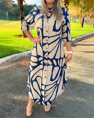 Sukienka koszulowa w modny wzór