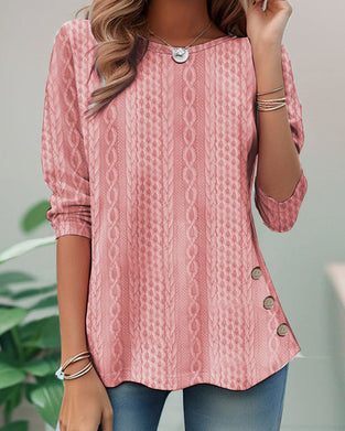 Top w jednolitym kolorze z okrągłym dekoltem