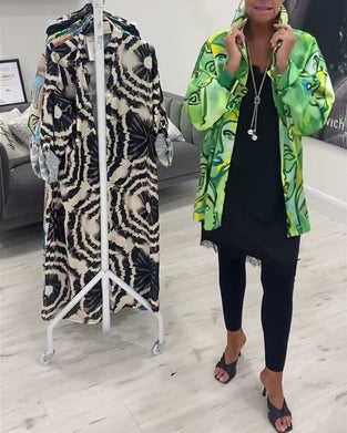 Koszula z guzikami i nadrukiem twarzy