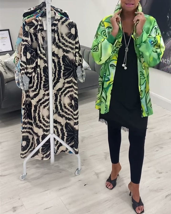 Koszula z guzikami i nadrukiem twarzy