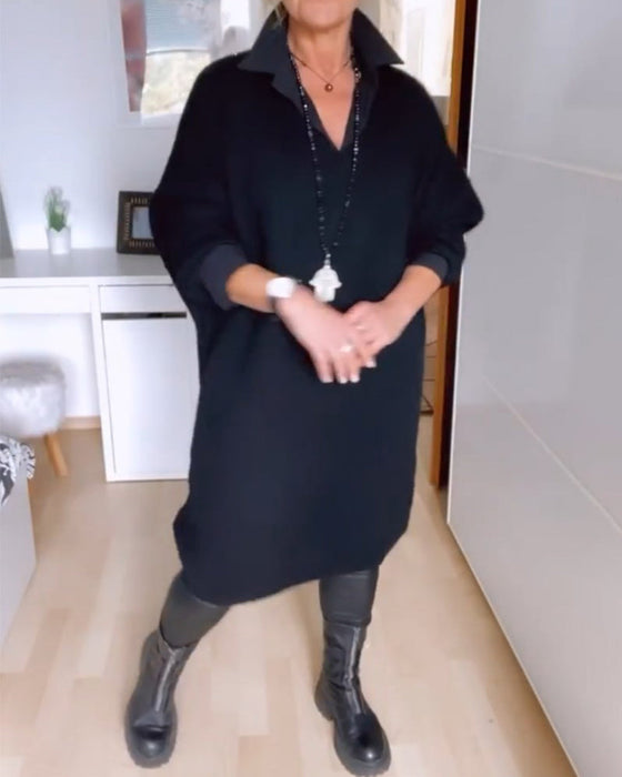 Sukienka koszulowa zapinana na guziki w jednolitym kolorze