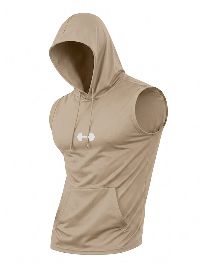 Tank Top Bluza Z Kapturem Bez Rękawów Sznurek