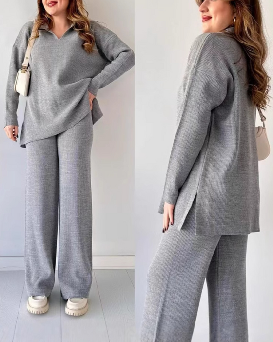 Udobie Dwuczęściowe Z Cechami Jednolitego Koloru I Tkaniny Tknętej