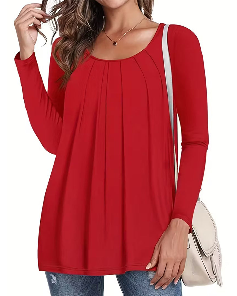 Top Wygodny Wbudowany Biustonosz Plisowany Casual