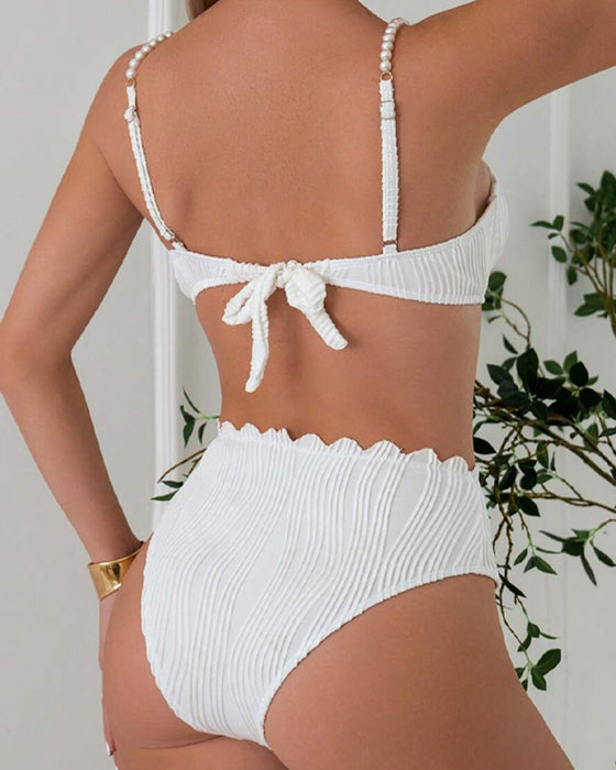 Bikini Perłowy Pas Do Pończoch Seksowny