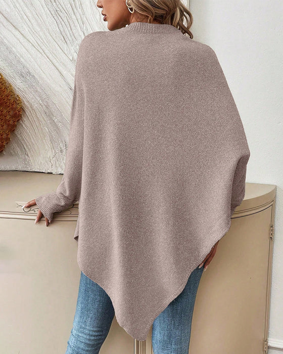 Kwiatowy Luźny Sweter z Nietoperzymi Rękawami