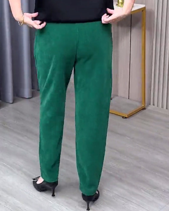 Jednokolorowe Dopasowane Spodnie Typu Skinny