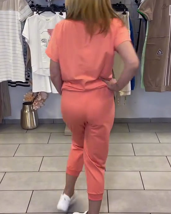 Zestaw Casual Męskie Spodnie 7/8 Wzorzyste