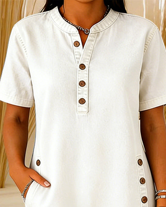 Sukienka Zapinana Na Guziki Casual Dżinsowa