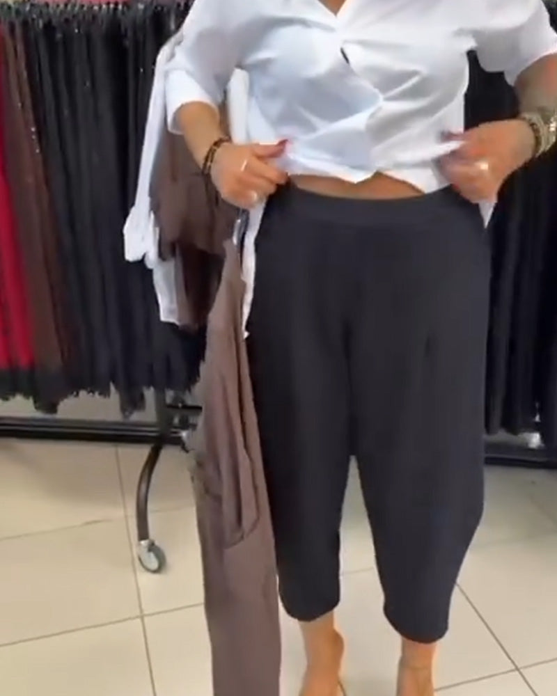 Spodnie Stylowy Jednolity Kolor Haremy