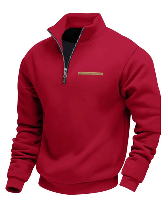 Sweatshirt Jednolity Kolor Stójka Zamek