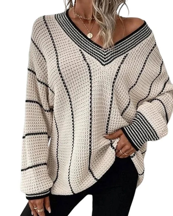 Sweter Sweter Casual Luźny Krój Pasek