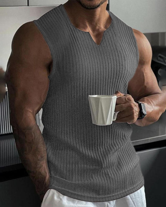 Męski Top Na Ramiączkach Jednokolorowy Sport Casual