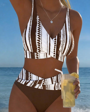 Bikini Ręcznie Rysowany Pasek Krzyżowy Wrap