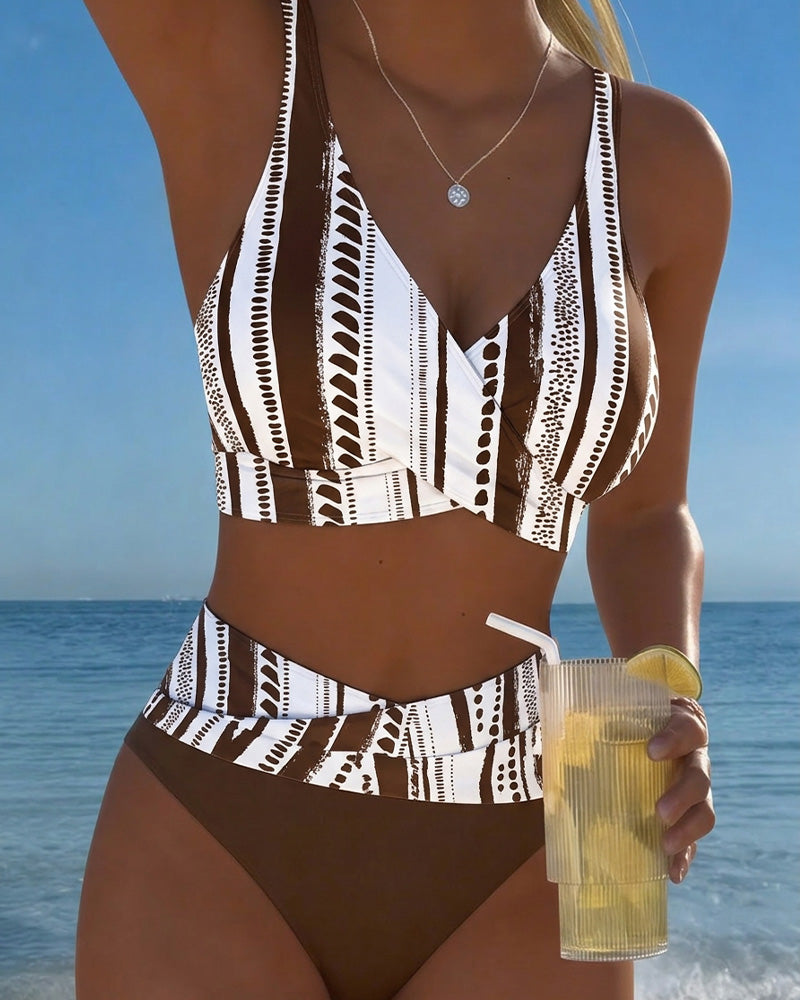 Bikini Ręcznie Rysowany Pasek Krzyżowy Wrap