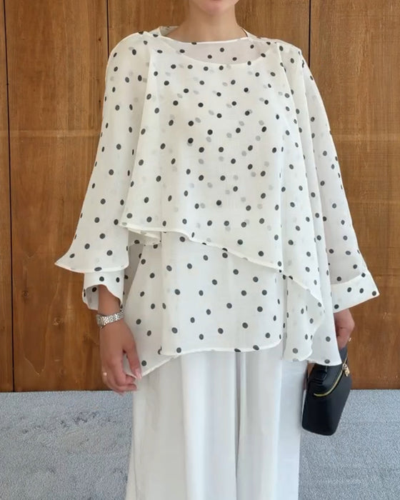 Bluzka Polka Dot Nieregularny