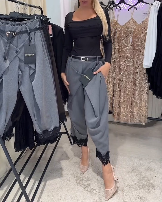 Spodnie Modna Koronka Szycie Harem