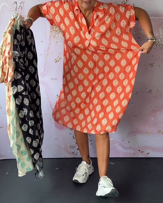 Luźna sukienka z krótkim rękawem