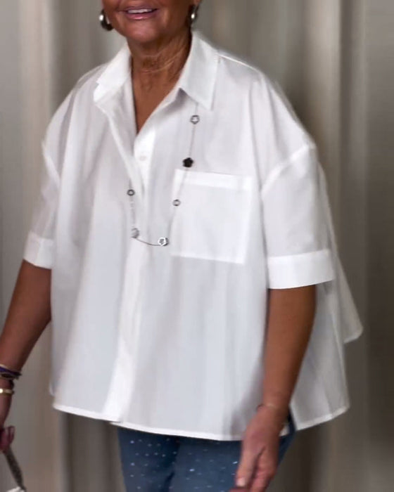 Marszczona bluzka z krótkim rękawem