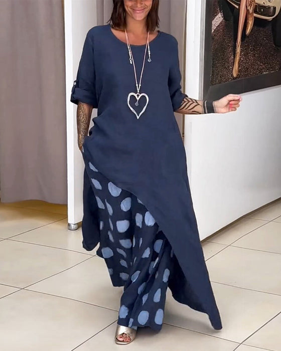 Damski garnitur o swobodnym, luźnym temperamencie