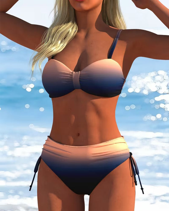 Bikini Wzór Gradient Ściągacz Moda
