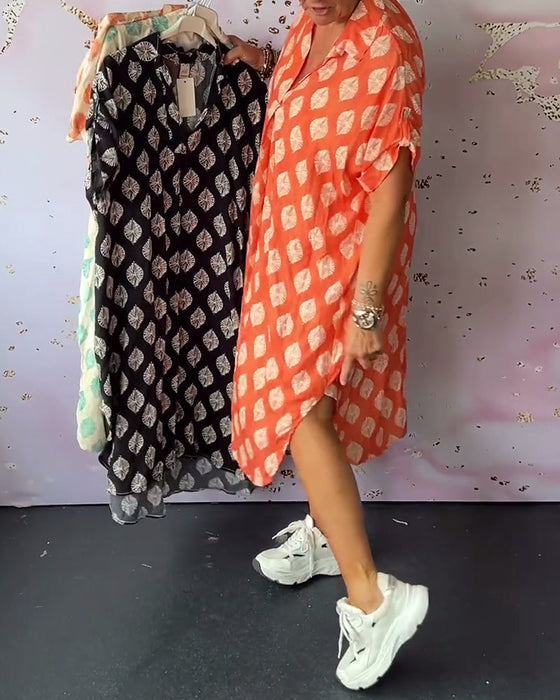 Luźna sukienka z krótkim rękawem