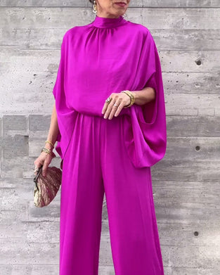 Elegancki zestaw w jednolitym kolorze