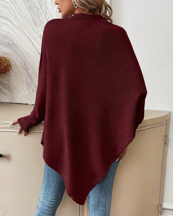 Kwiatowy Luźny Sweter z Nietoperzymi Rękawami