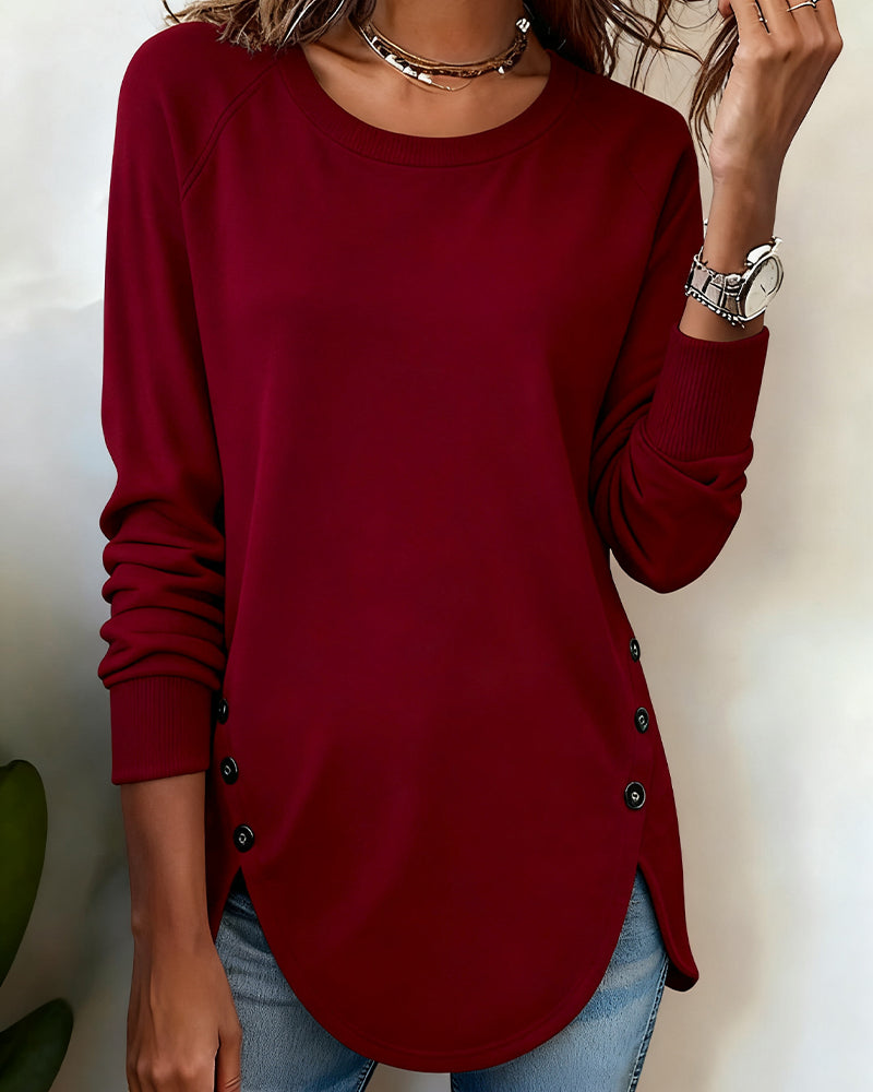 Swearshirt Z Nieregularnym Dołem I Rękawami Raglan