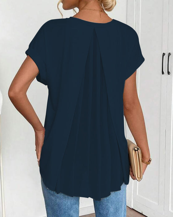 T-Shirt Z Krótkim Rękawem Jednolity Kolor Patchwork