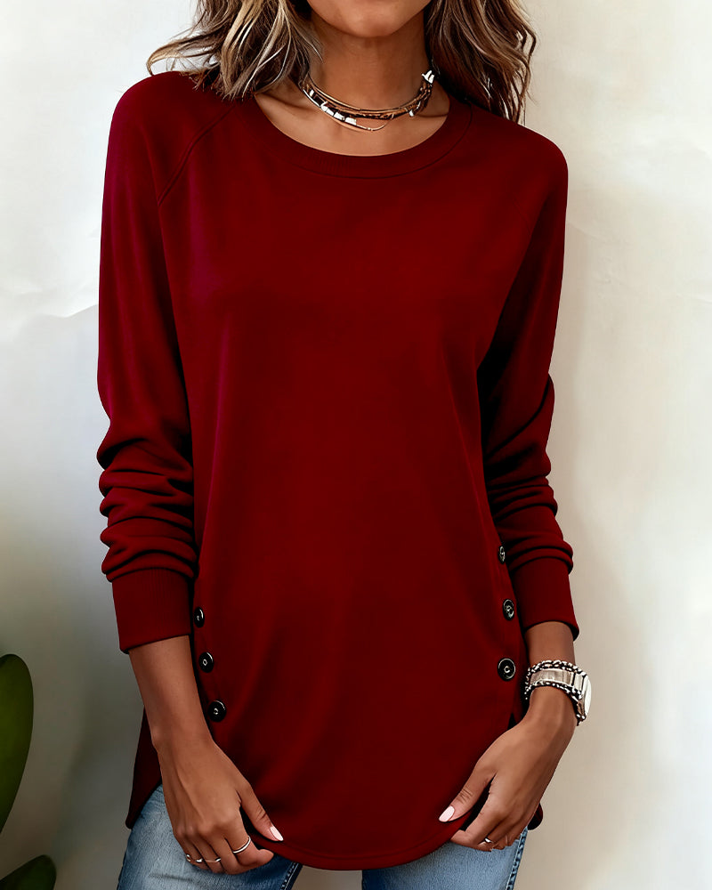 Swearshirt Z Nieregularnym Dołem I Rękawami Raglan