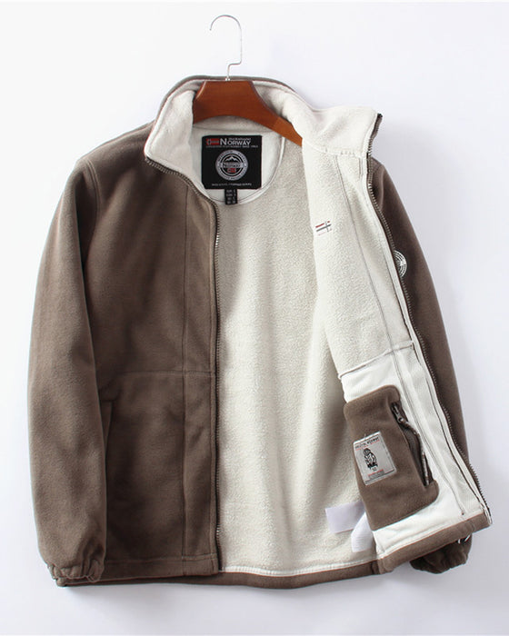 Kurtka Męska Podwójna Warstwa Fleece & 50% RABATU