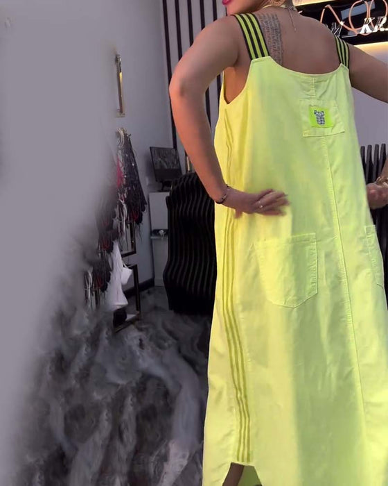 Sukienka Splicowana Zawieszenie Luźna