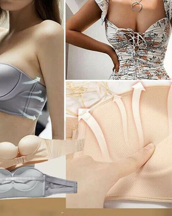 Biustonosz bez ramiączek z zapięciem z przodu