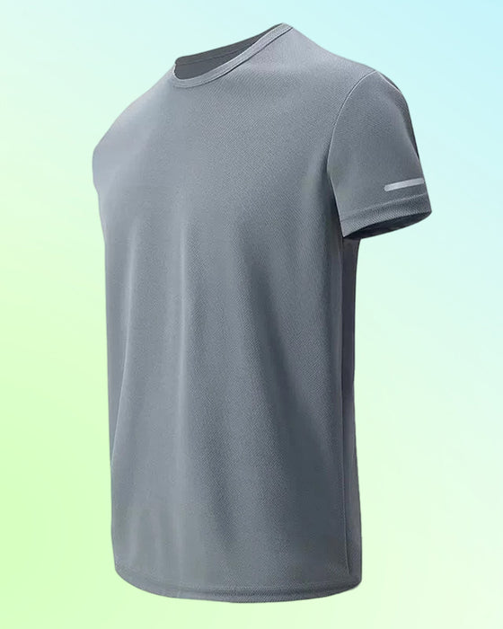 Męski T-Shirt Jednokolorowy Krótki Rękaw Sportowy