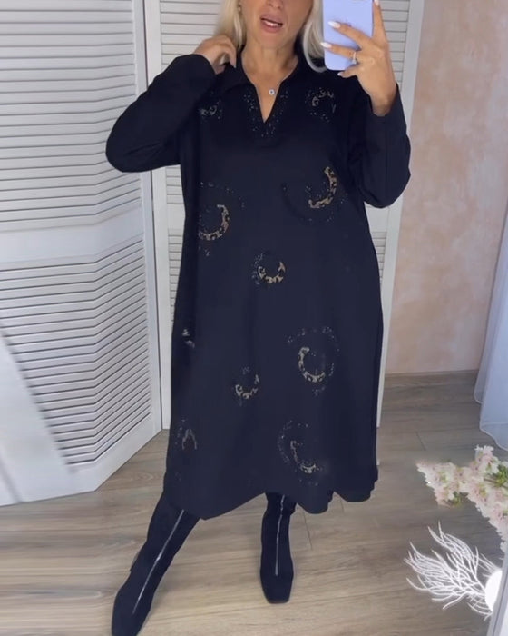 Sukienka midi z długim rękawem