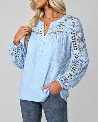 Bluzka 3d Kwiatowa Ażurowa Wstawiona