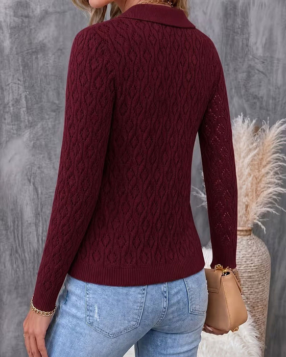 Pulower Kołnierz Wywijany Guzik Cutout Slim