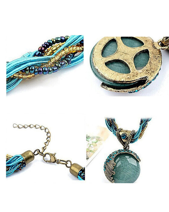 Ręcznie pleciony naszyjnik w stylu boho