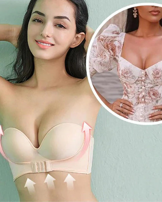 Biustonosz bez ramiączek z zapięciem z przodu