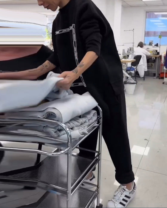 Modny luźny i wygodny zestaw bluza i spodnie