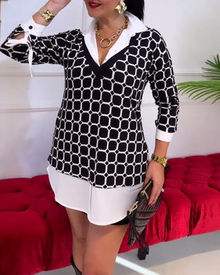 Top Kołnierz Wzór W Kratkę