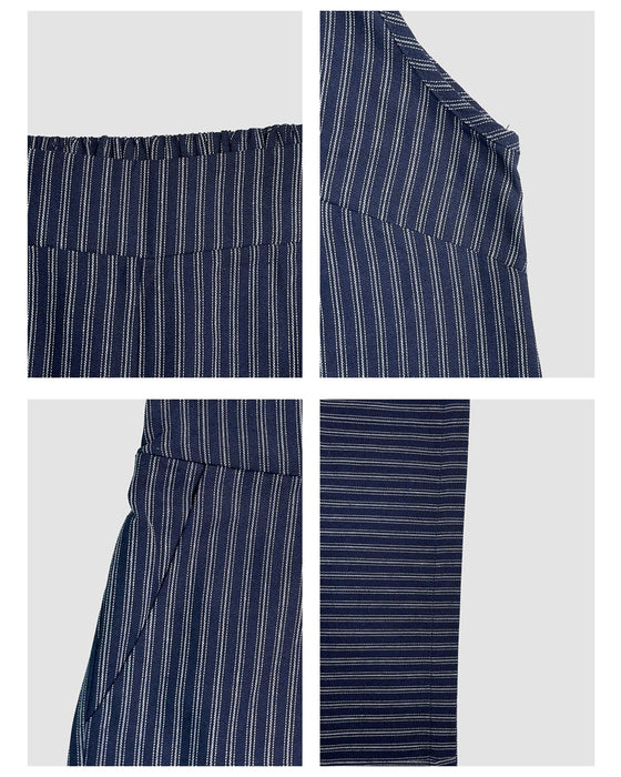 Zestaw W Paski Camisole Szerokie Nogi Spodnie