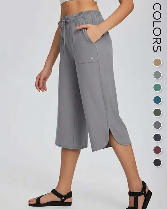 👖 Capris Kobiety Szeroka Noga Joga