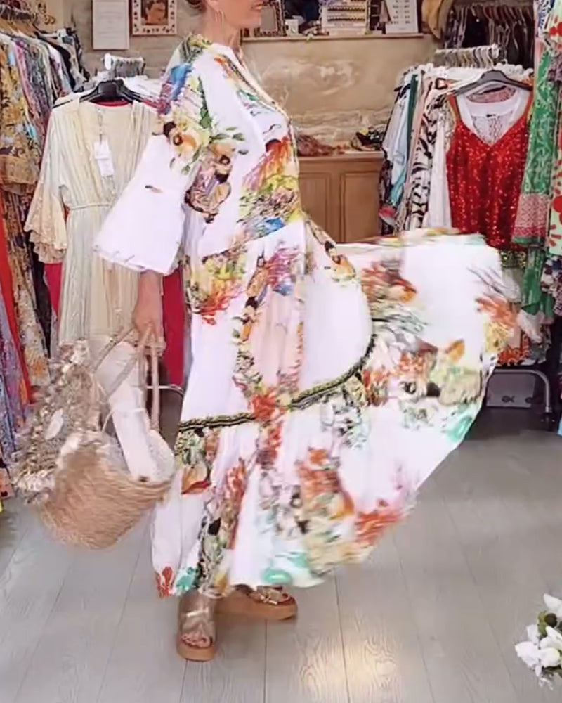 Sukienka boho z guzikami